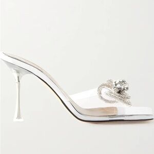 Mach & Mach double bow crystal-embellished mules
